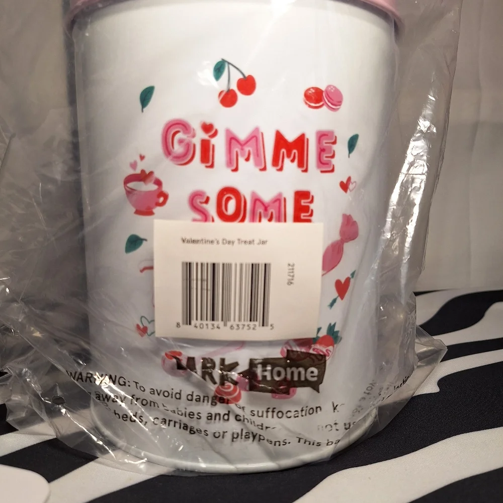 NWT Bark Valentine's Day Treat Jar - Tin Treat Canister Can